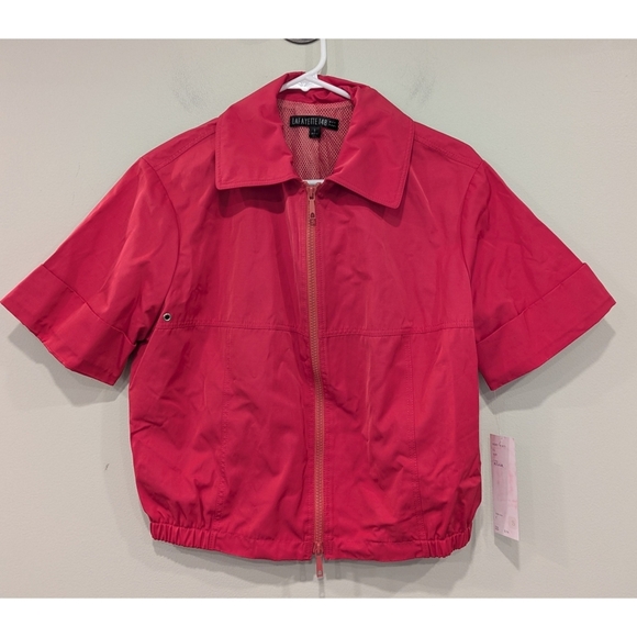 NWT Lafayette 148 New York Raspberry Cropped Jacket Sample Size 8 - Picture 1 of 7